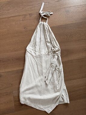 Bardot Cream Backless Halter Dress